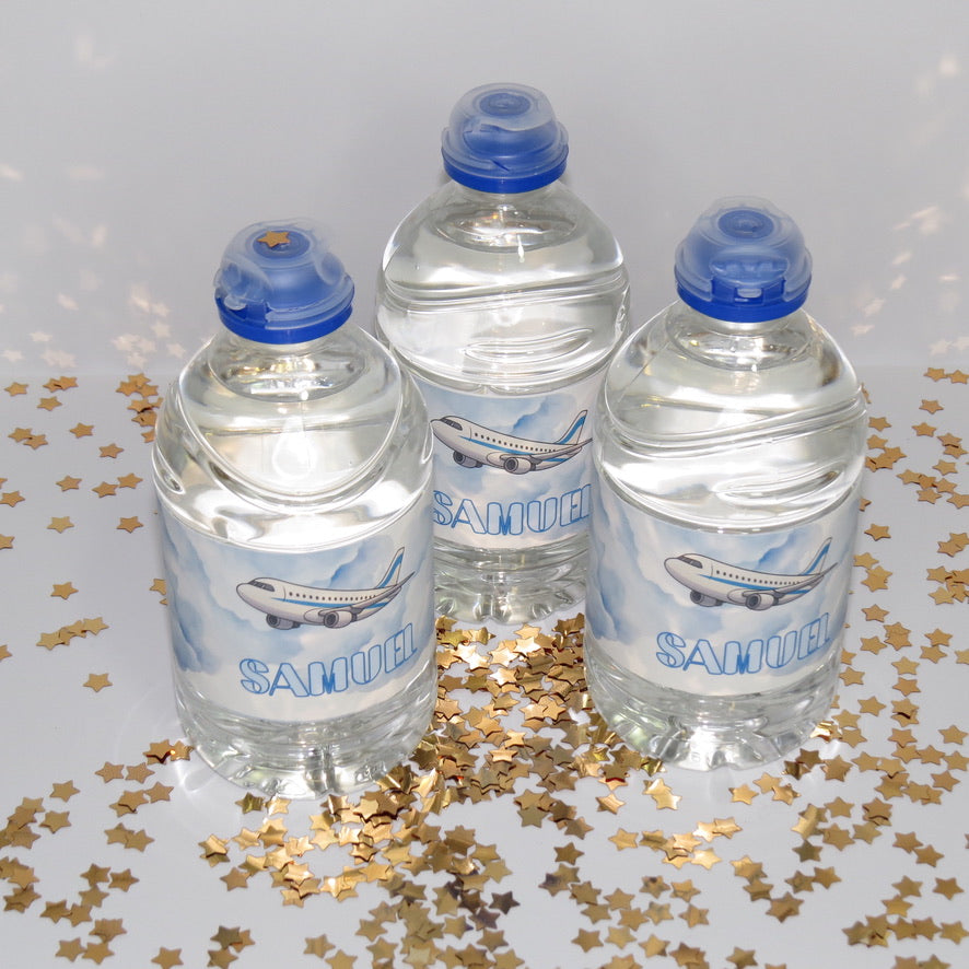 Etiquetas para botellitas de agua.